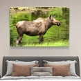 thumbnail image 4 of Un alce parado en un lago Póster Pintura decorativa Lienzo Arte de pared Pósteres para sala de estar Pintura para dormitorio, estilo marco, 16 x 24 pulgadas (40 x 60 cm), 4 of 8