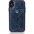 thumbnail image 2 of PU Leather Wallet Case for iPhone Xs Max Necklace Lanyard Case Cover with Card Holder Adjustable Detachable Anti-Lost Neck Strap for Apple iPhone Xs Max,Blue, 2 of 8