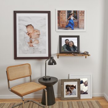 5x7 Fine Art Polar White Mat Photo Print with 8x10 1.5" Brown Wood Frame