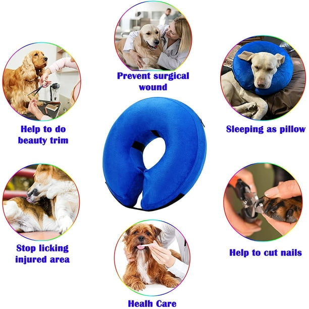 Inflatable Dog Cone for Large Dogs - Soft Donut Collar to Prevent Licking  After Surgery