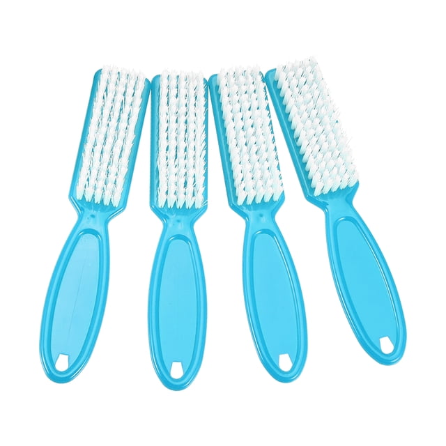 4 cepillos para uñas limpiadores de uñas, herramientas de limpieza de uñas, cepillo de manicura con mango de plástico, cepillos de pedicura, azul