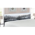 thumbnail image 2 of Woodland Headboard, Lake Surrounded by Snow Covered Trees on a Cold Winter Day in Finland Reflections, Upholstered Decorative Metal Bed Headboard with Memory Foam, King Size, White Brown, by Ambesonne, 2 of 4