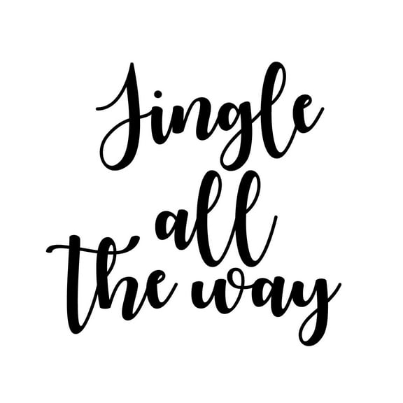 Vinyl Wall Art Decal - Jingle All The Way - 22" x 22.5" - Christmas Seasonal Holiday Decoration Sticker - Indoor Outdoor Home Office Wall Door Window Bedroom Workplace Decals (22" x 22.5", Black)