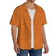 thumbnail image 4 of Disketp Men's Hawaiian Orange Glitter Print Shirts Button Down Holiday Beach Shirts-XX-Large, 4 of 7
