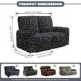 thumbnail image 3 of Jiueut Black Leopard Print Recliner Loveseat Cover, Non Slip Sofa Slipcover Washable Reclining Chair Covers Home Interior Accessories Decoration Set of 6, 3 of 7