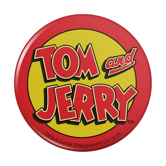 Tom and Jerry Logo Pinback Button Pin