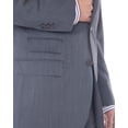 thumbnail image 3 of LN LUCIANO NATAZZI Men's Bird's Eye 160'S Wool Suit Two Button Side Vent Jacket Stone Blue, 3 of 7