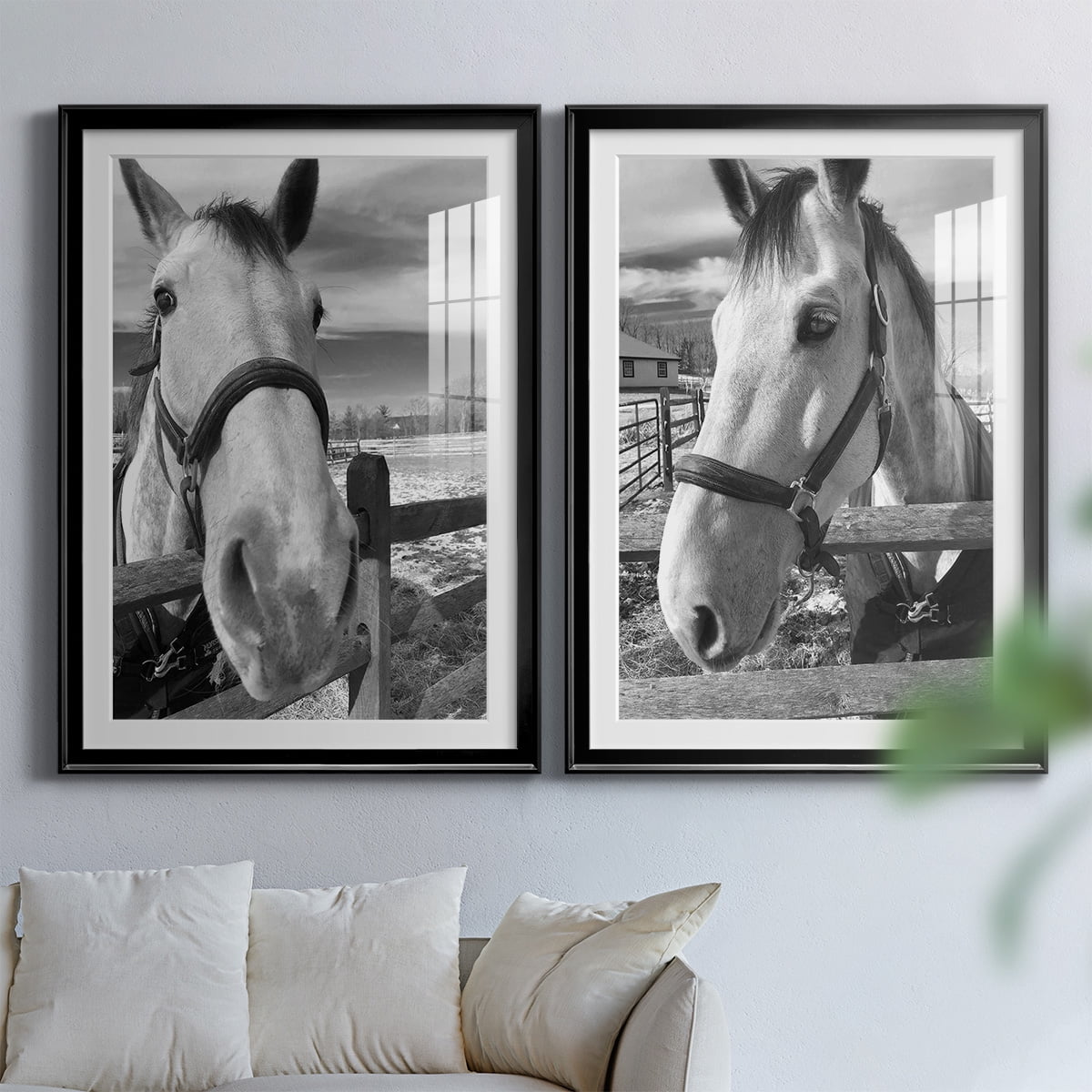 Wexford Home Caen Premium Framed Print, 30.5" x 42.5" - Ready to Hang, Black (Set of 2)