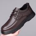 thumbnail image 2 of Men’s Black Leather Casual Lace-Up Shoes - Lightweight Comfortable Business & Walking Footwear, 2 of 5