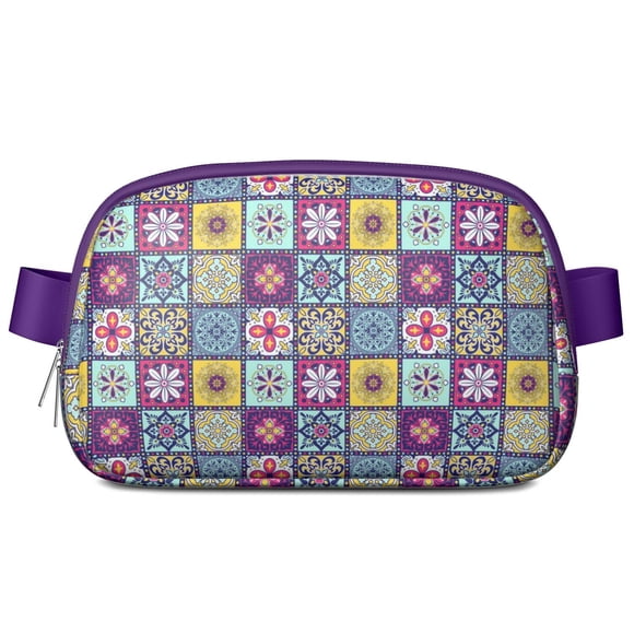 Crossbody Handbag for Women – Water-Resistant Nylon, Floral and Leopard Print, Tropical Flower and Leaves Pattern, Bohemian Artistic Summer Purse