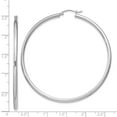 thumbnail image 2 of 925 Sterling Silver Polished Hollow tube Hinged post 2.5mm Round Hoop Earrings 62x59mm Wide 2.5mm Thick Hoop Earring for, 2 of 2