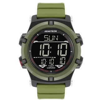 Armitron Unisex Dark Green Resin Digital Sport Watch  display picture 2