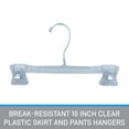 thumbnail image 2 of SSWBasics Break-Resistant 10 Inch Skirt Hanger Case of 100 - Clear Plastic Clip Hangers for Pants  Durable and Reliable Storage Solution, 2 of 5