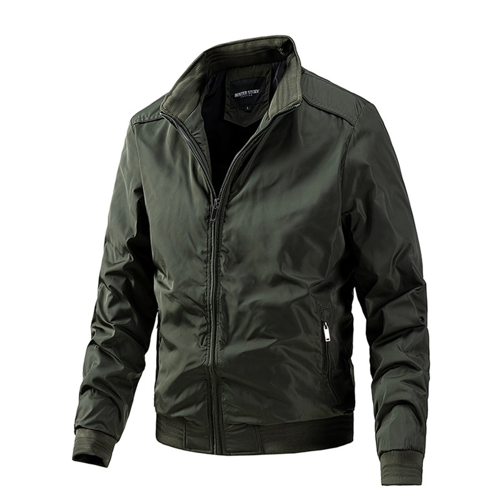 PMUYBHF Male Leather Black Jacket Men Men s Lightweight Jackets Spring and Autumn Casual Outerwear with Pockets XXL
