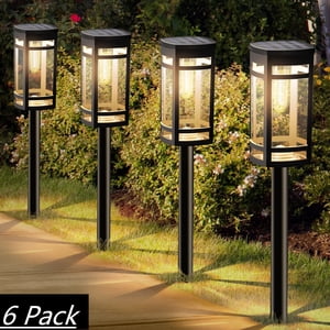 ExcMark Solar Stake Lights, 6-Pack, 10 Lumens, Warm White