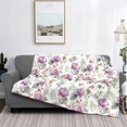 thumbnail image 2 of Rateoe Orchids Flowers Pattern Flannel Throw Blanket, Ultra-soft Blanket for Bed, Couch, Car, Hypoallergenic Anti-pilling blanket-80"x60"(Horizontal), 2 of 6