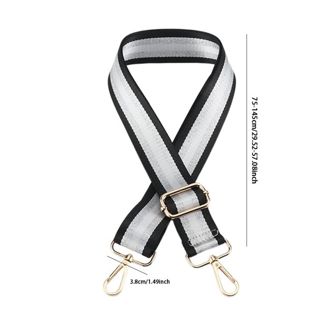 Sangle de Sac à Paillettes Rayée pour Femmes Ceinture Réglable Grand Sangle de Sac à Bandoulière pour Sacs à Main Sacs en Toile Bandoulière Ceintures de Remplacement