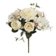 thumbnail image 4 of 6 ramos de peonías artificiales bordadas, 8 ramos de rosas artificiales, decoraciones colgantes para interiores y exteriores, blanco, 4 of 5
