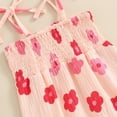 thumbnail image 6 of Suealasg Baby Girl Clothes 6 12 18 24 Months Sleeveless Summer Romper Overalls Tie-Up Spaghetti Straps Floral Print Bodysuit Jumpsuit, 6 of 7