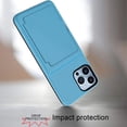 thumbnail image 2 of for Cute iPhone 12 Case for Women with Credit Card Holder & Hidden Mirror, Two Layer Shockproof Heavy Duty Protection Cover Protective Wallet Case for iPhone 12, Skyblue, 2 of 7