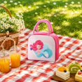 thumbnail image 4 of Lunch Bag, Cartoon Patterned Insulated Bento Box Portable Handheld Thermal Cooler Pouch Leakproof Outdoor Picnic Work Travel Food Storage Carrier Tote Bag for Adults 7.48x9.06in Hot Pink, 4 of 5