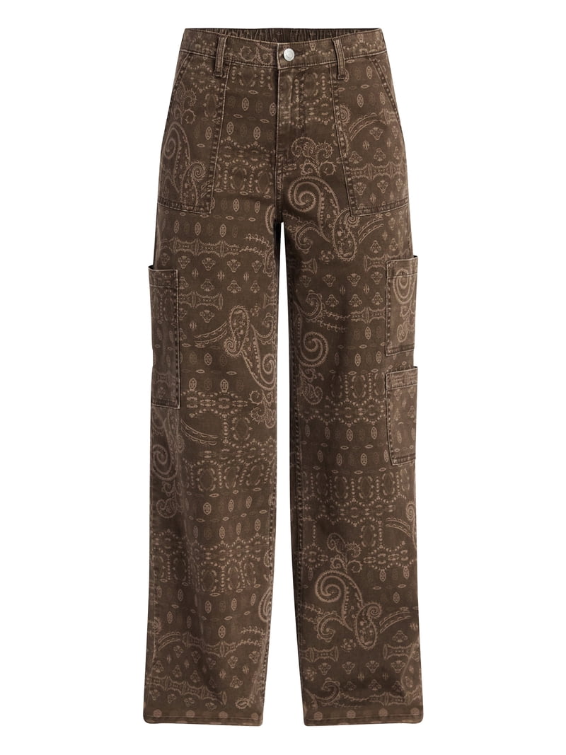 No Boundaries Wide Leg Cargo Pants, 29.5'' Inseam, Women's and
