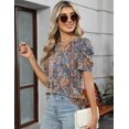 thumbnail image 5 of Blusa LUYAA casual de negocios para mujer con cuello en V y manga corta, 5 of 5