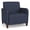 Castillo Batik Blue, variant on Siena Lounge Reception Oversize Guest Chair / Walnut Wood Legs / Light Gray