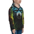 thumbnail image 3 of Kdxio Fluorescent Wolf Pattern Boys Athletic Unisex Boys Girls Hoodie with Pocket Sweatshirts-X-Large, 3 of 6