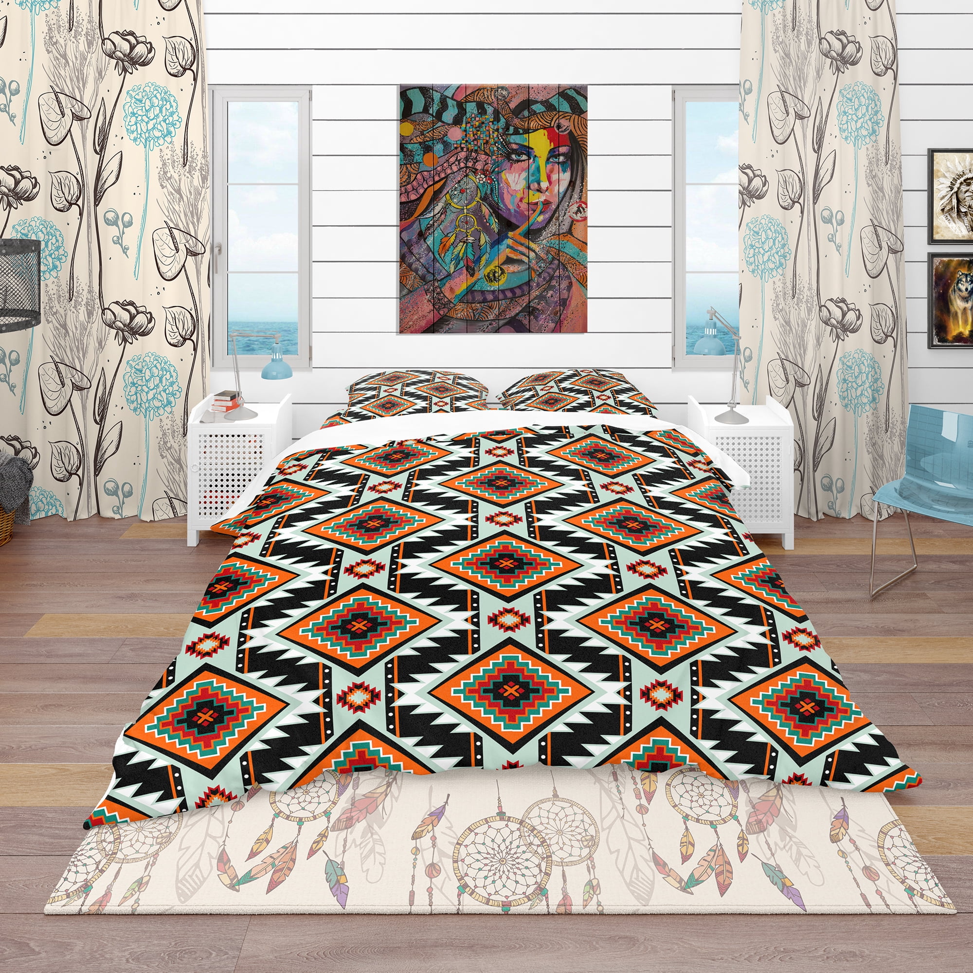 Designart 'First Nations Pattern' Southwestern Duvet Cover Set
