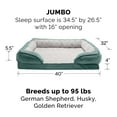 thumbnail image 2 of Furhaven XL Cooling Gel Foam Dog Bed Perfect Comfort Plush & Velvet Waves Sofa-Style w/ Removable Washable Cover - Celadon Green, Jumbo, 2 of 10