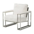 thumbnail image 3 of Michael Amini Astro Faux-Fur Accent Chair in Moonstone White/Stainless Steel, 3 of 11