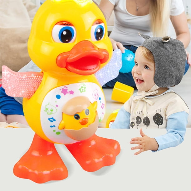 Pato de baile eléctrico con música y luces, pato Musical para bebé, juguete que baila y camina, pato amarillo para niños pequeños de 1 año o más