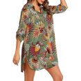 thumbnail image 1 of ITFABS Robe de Femme, Col Rabattu Impression Demi Manches une Seule Pièce, 1 of 3