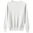 thumbnail image 3 of WTOBBY Women's Casual Lace Round Neck Base Layer Sweater, Knitted Long Sleeve Solid Color Top with Decorative Lace, Elegant and Comfortable Wear,White 2XL, 3 of 5