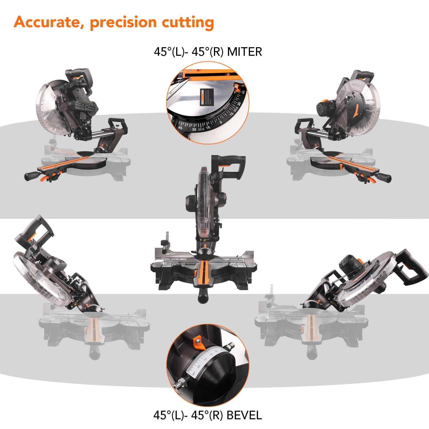 DOVAMAN 15A 12 in Dual Sliding Miter Saw, 3800 RPM