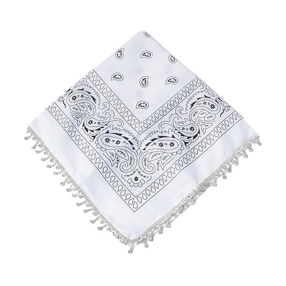 Milageto Bandana Scarf Handkerchief Multifunctional Fashion Cowboy Cowgirl Head Wraps White