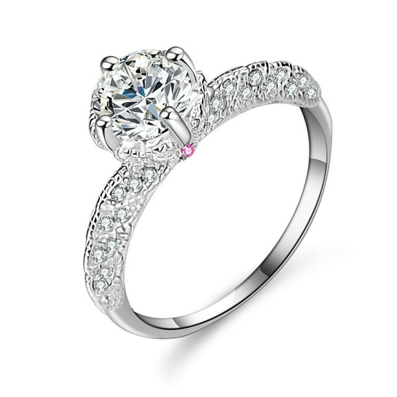 Moissanite Rings for Women 1ct D Color VVS1 Clarity Red/Green/Pink Diamond Engagement Rings S925 Sterling Silver Moissanite Wedding Rings with Certificate