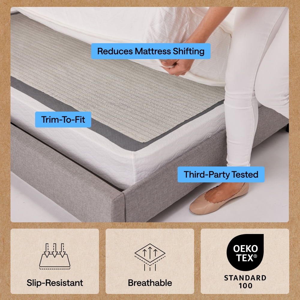 GORILLA GRIP Mattress Slide Stopper and Gripper, Keep Bed Topper Pad from Sliding, Queen