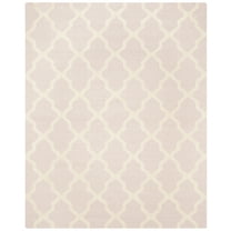 SAFAVIEH Cambridge Liam Geometric Wool Area Rug, Light Pink/Ivory, 9' x 12'