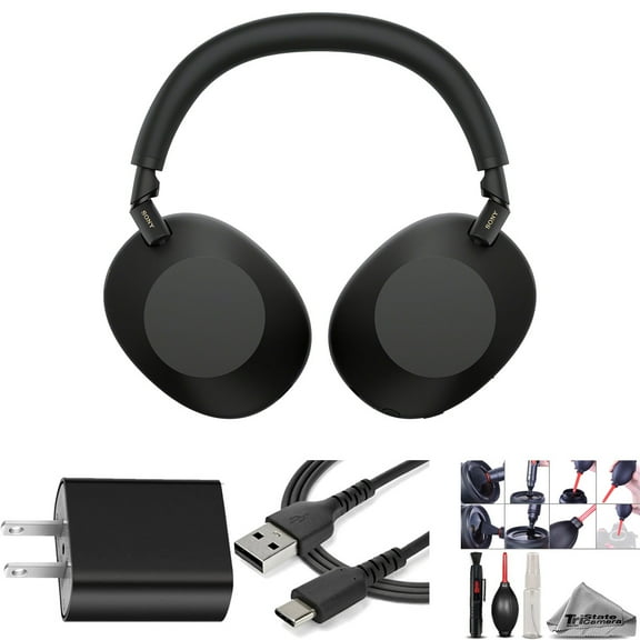 Sony WH-1000XM6 Noise-Canceling Wireless Over-Ear Headphones (Black) with Power Brick & More! (International Version)