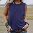 thumbnail image 2 of Women's Sleeveless Vest Tanks Casual Tops Slim Fit Blouse Solid Color O Neck Shirts Comfortable Summer Fashion Tee, 2 of 2