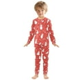 thumbnail image 6 of FORMRS Long Sleeve Top and Pants Pajama Set for Niños 2-Piece Sleepwear, Sizes 18M-8Y, Red Snowman, 6 of 6