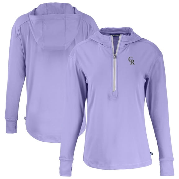 Women's Cutter & Buck Purple Colorado Rockies Daybreak Eco Recycled Half-Zip Hoodie