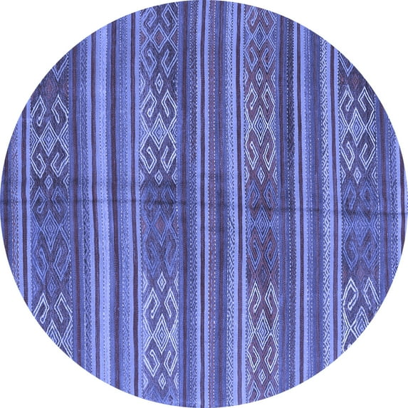 Ahgly Company Indoor Round Southwestern Blue Country Area Rugs, 6' Round
