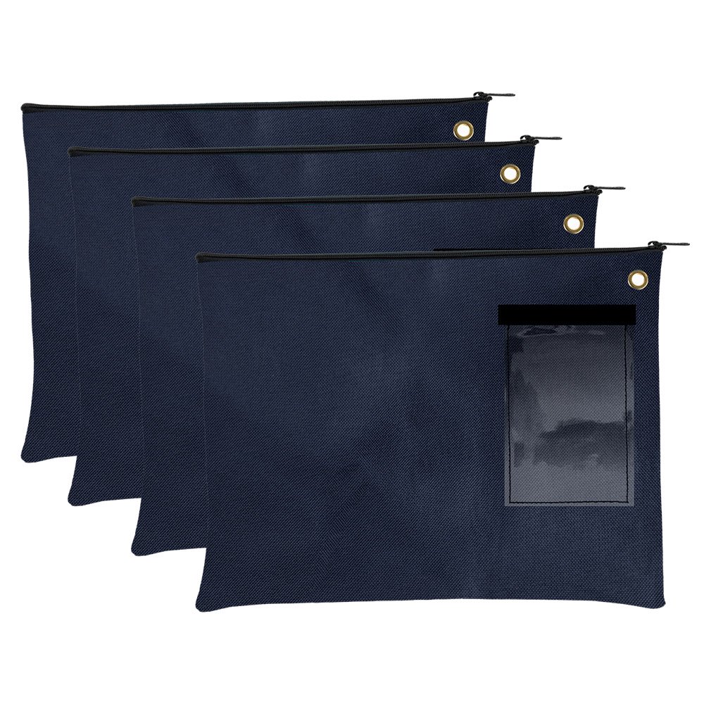 Large Transit Bags Document Carrier Navy Blue Zipper Pouch Set of