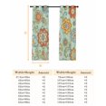 thumbnail image 6 of Teal Green Boho Floral Blackout Curtains for Bedroom, Vintage Farmhouse Ethnic Flowers Thermal Insulated Kitchen Drapes with Grommets, Light Blocking Window Treatment, 2 Panels 42" x 45", 6 of 7