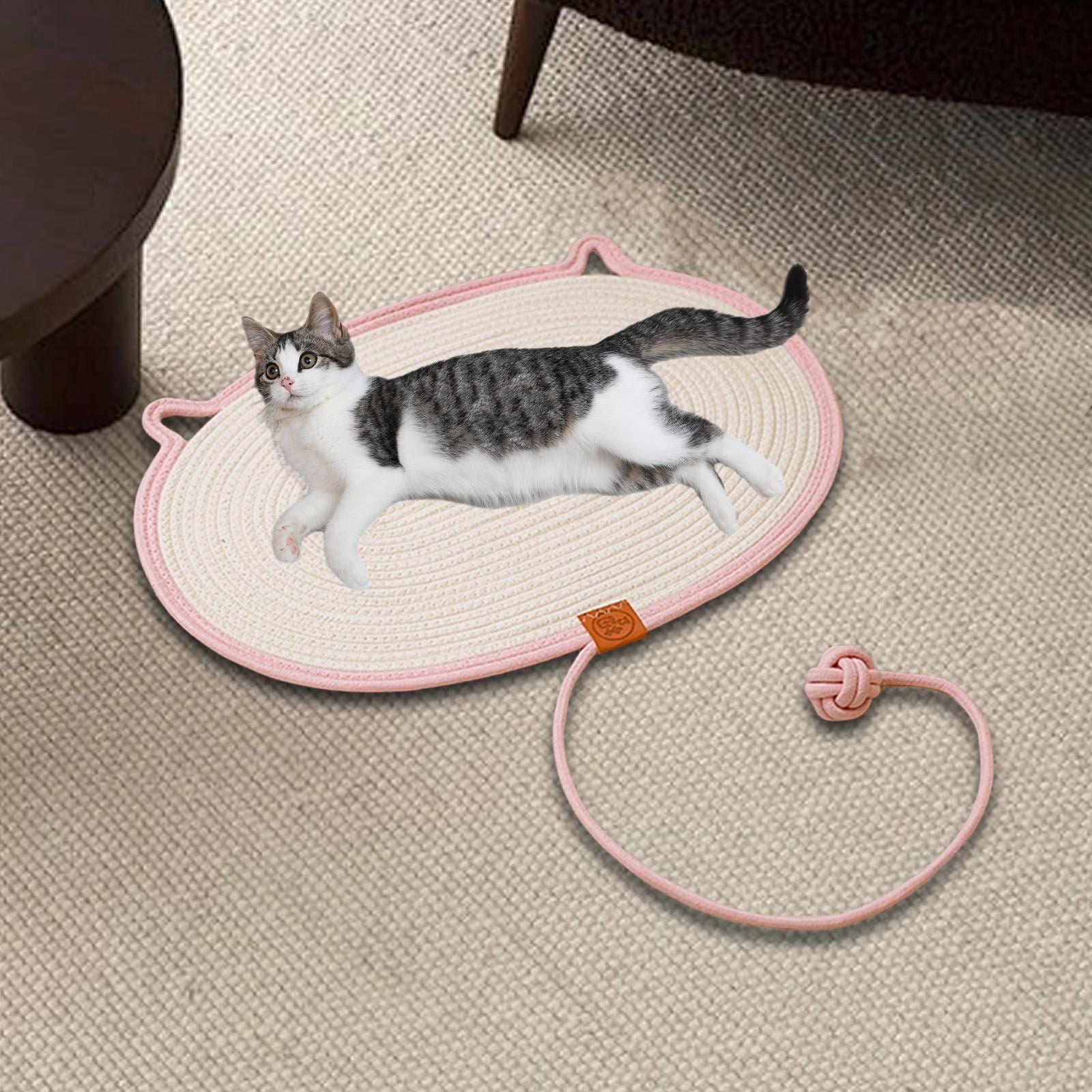 TOOYFUL Cat Scratch Mat Cat Scratching Board Grinding Claws Furniture Sofa Protector Cat Scratch Pad for Indoor Cats Couch Floor Home Pink S