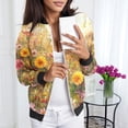 thumbnail image 2 of Veste Décontractée Légère à Imprimé Floral pour Femmes, Col Montant, pour Sports Quotidiens, 2 of 5