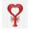 thumbnail image 3 of Ambesonne Sea Animals Shower Curtain, Seafood Lobster Heart, 69"Wx75"L, Red, 3 of 5